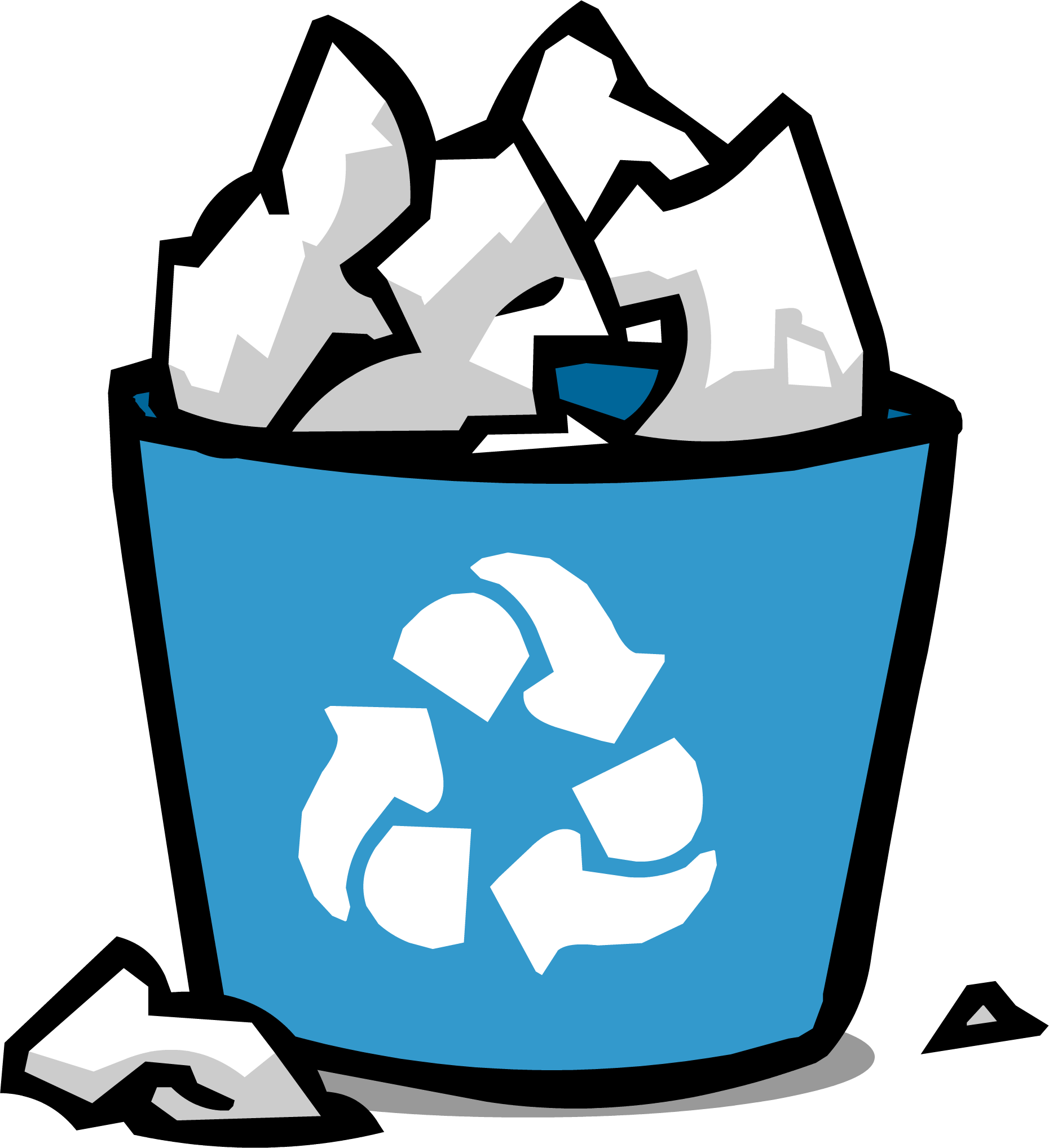 Recycle Bin Sprite 003 - Club Penguin Recycling Bin (1860x2036)