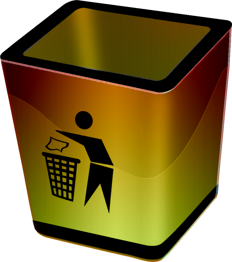 Recycle Bin Gold - Recycle Bin Icon Gold (800x902)