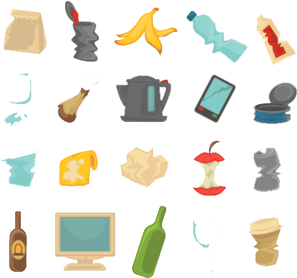 A-z Guide To Recycling & Waste - Plastic Garbage Illustration (500x500)