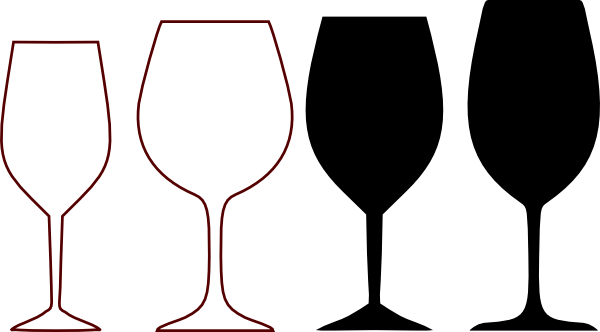 Wine Glass Clipart - Wine Glass Svg File (600x332)