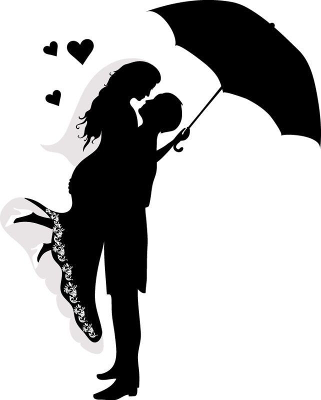 Silhouettes Ombres Chinoises - Wedding Cake Topper Silhouette Groom And Bride, Acrylic (642x800)