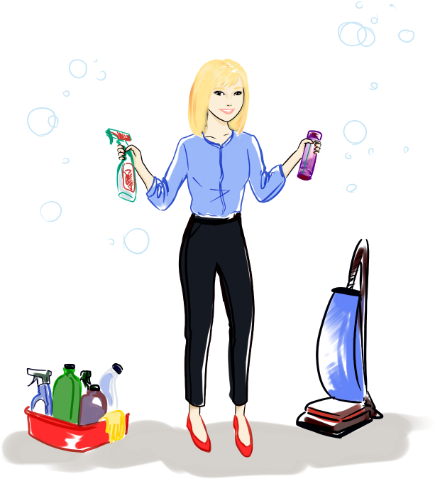 Interior Window Washing - Cartoon (800x829)