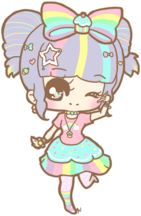 Cute & Kawaii Rainbow Girl By Cheshirepanda - Kawaii Chibi Draw (458x702)