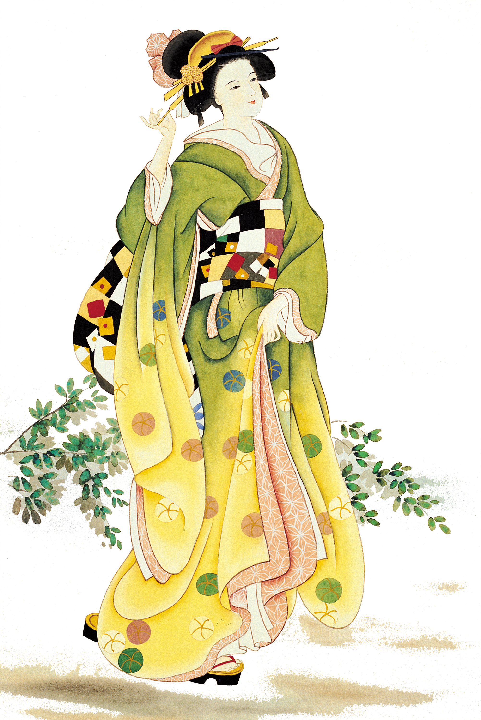 Japanese Cuisine U4ed5u5973u753b Ink Wash Painting - Chef Masterpiece Set Of 6 Geisha Bamboo Cup Saucer (2003x3000)