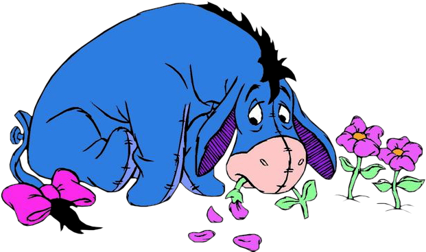 Eeyore Clipart - Winnie The Pooh Eeyore Flowers (631x388)