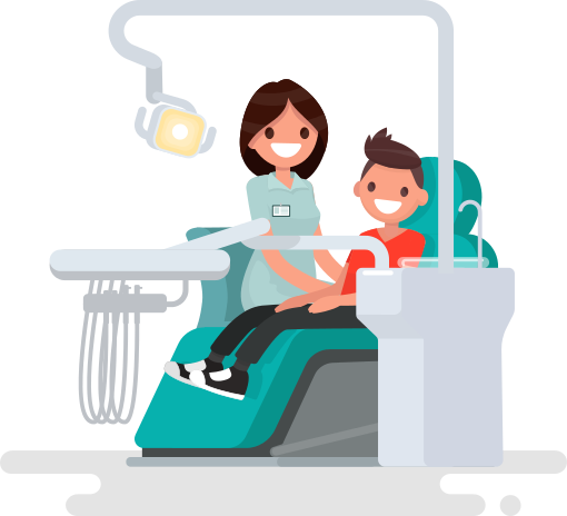 Dentiste Pédiatrique Et Enfant Recevant Des Soins Dentaires - Frases Odontologicas Para Pacientes (510x464)