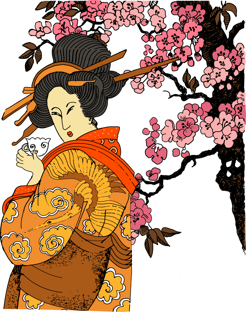 Japan Geisha Jidai Matsuri - Color Japan (color Therapy): An Anti-stress Coloring (955x1210)