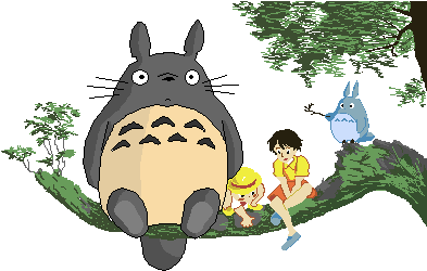 8 Bit Totoro By Thoughtconductor - Jenny-art [wooden Framed] 16" X 20" Paint By Numbers (400x300)
