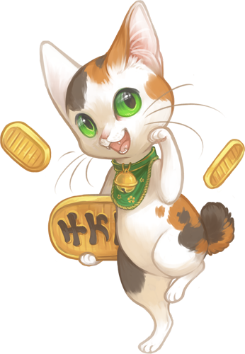 My Take On 'maneki Neko' - Japanese Lucky Cat Art (346x500)