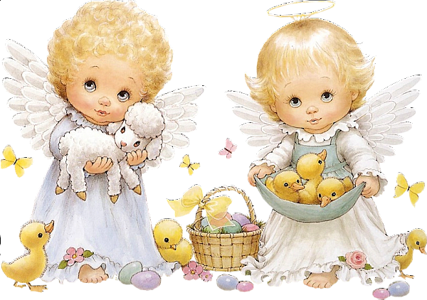 Cute Easter Angels Clipart - Angels Clip Art (600x422)