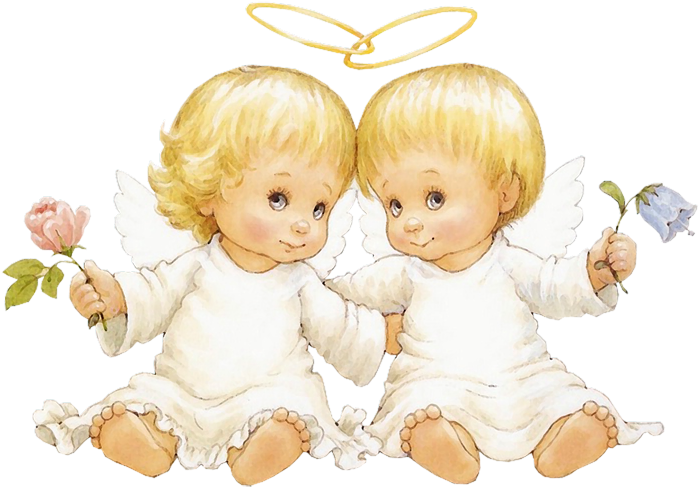 Two Baby Angels With Flowers Free Clipart By Joeatta78 - Baby Angels (753x524)