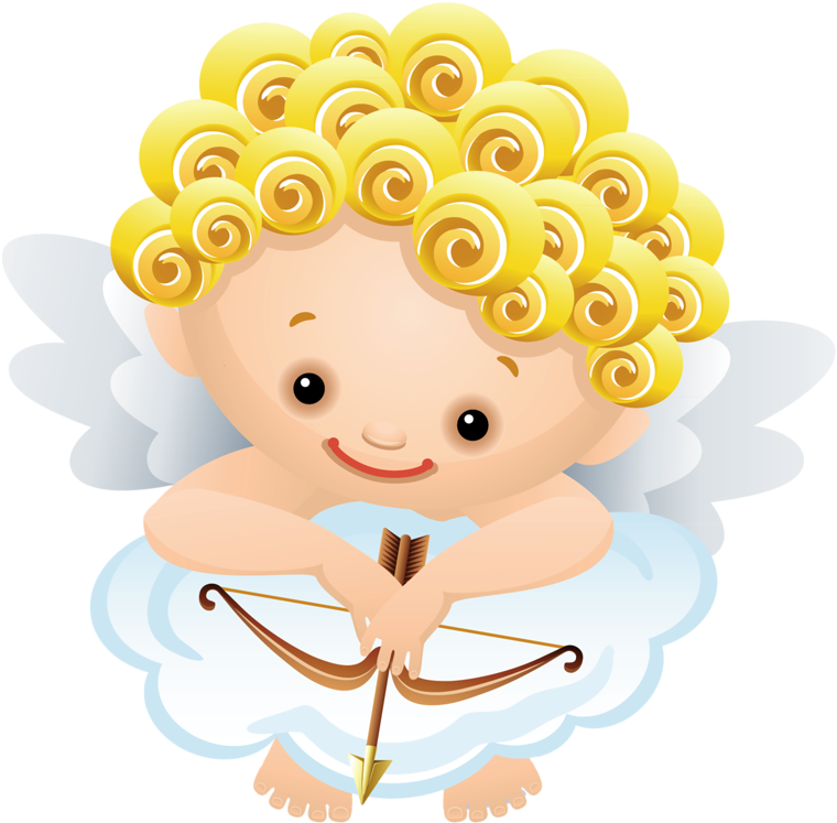 Cartoon Angel With Bow Png Clipart - Cartoon Angel Png (780x768)