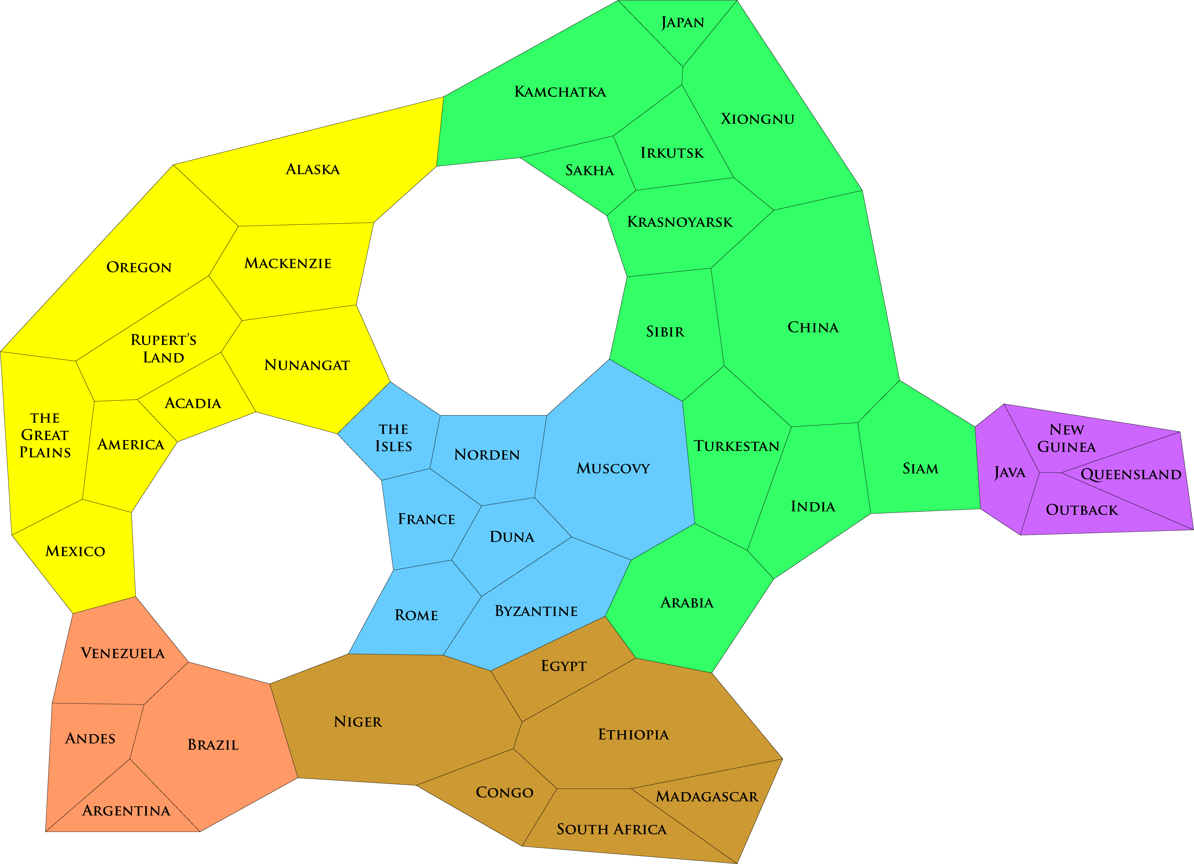 This Map Is Topologically Identical To The Risk Game - Risk Boards Game Map (3964x2868)