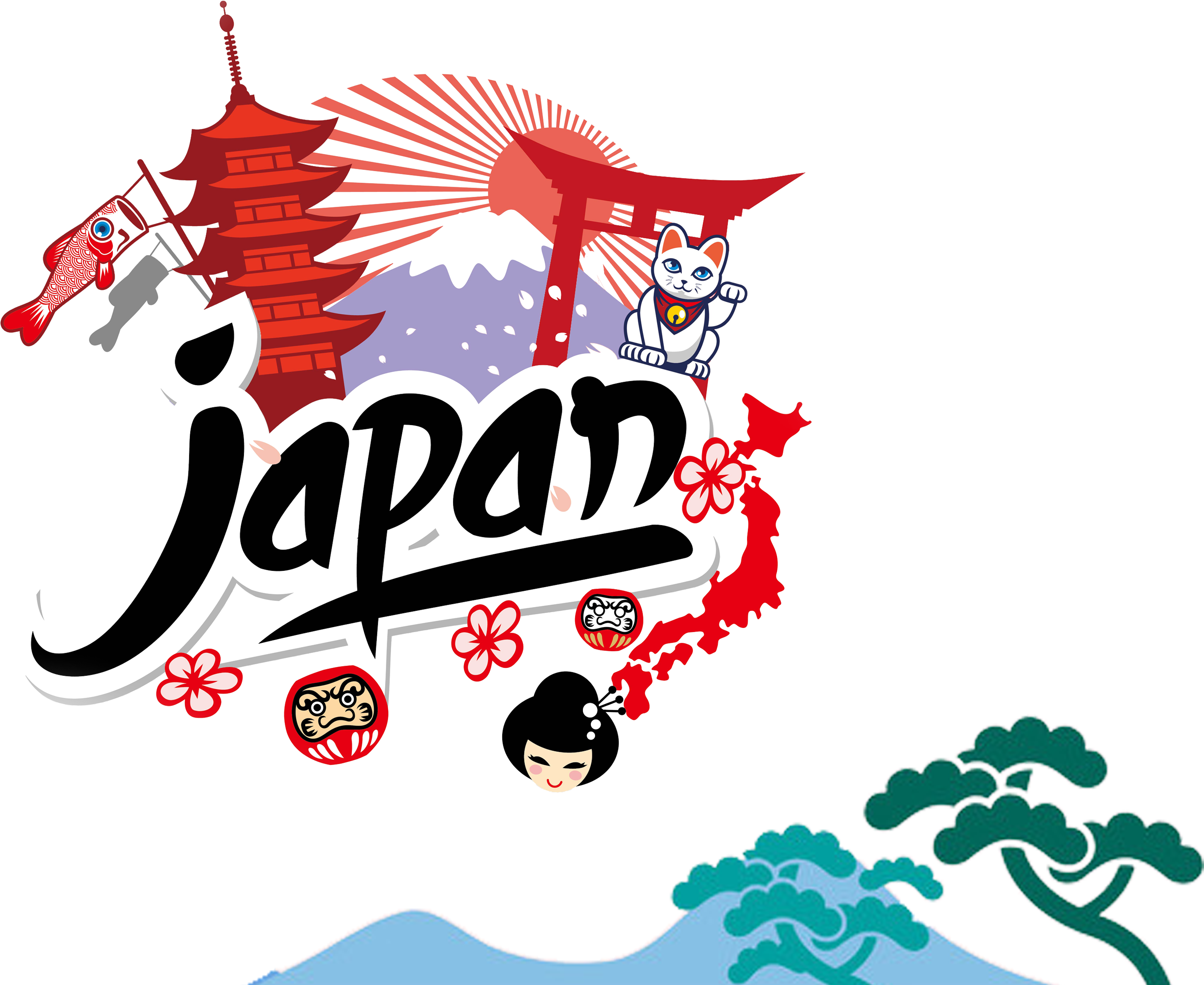 Mount Fuji Cherry Blossom Symbol Illustration - Welcome To Japan Png (4200x2900)