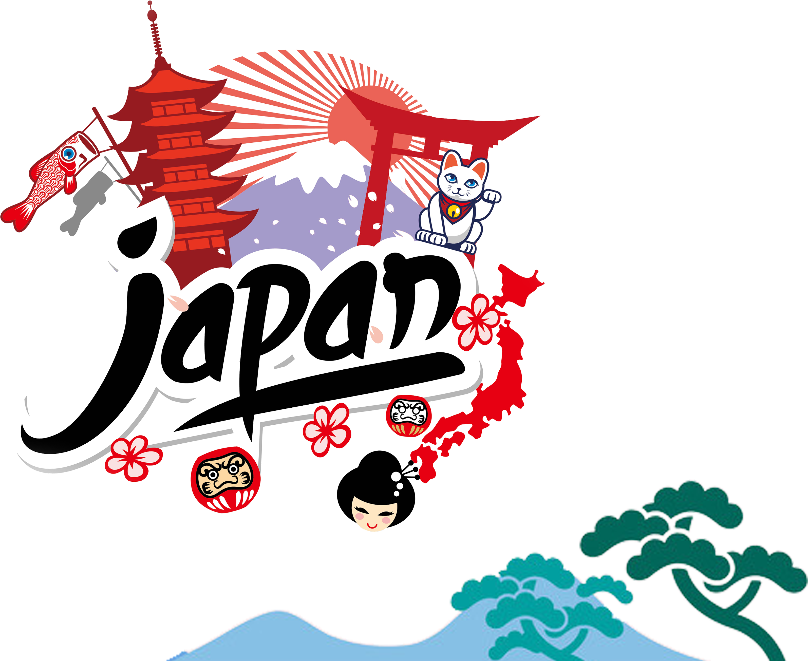Mount Fuji Cherry Blossom Symbol Illustration - Welcome To Japan Png - (420...