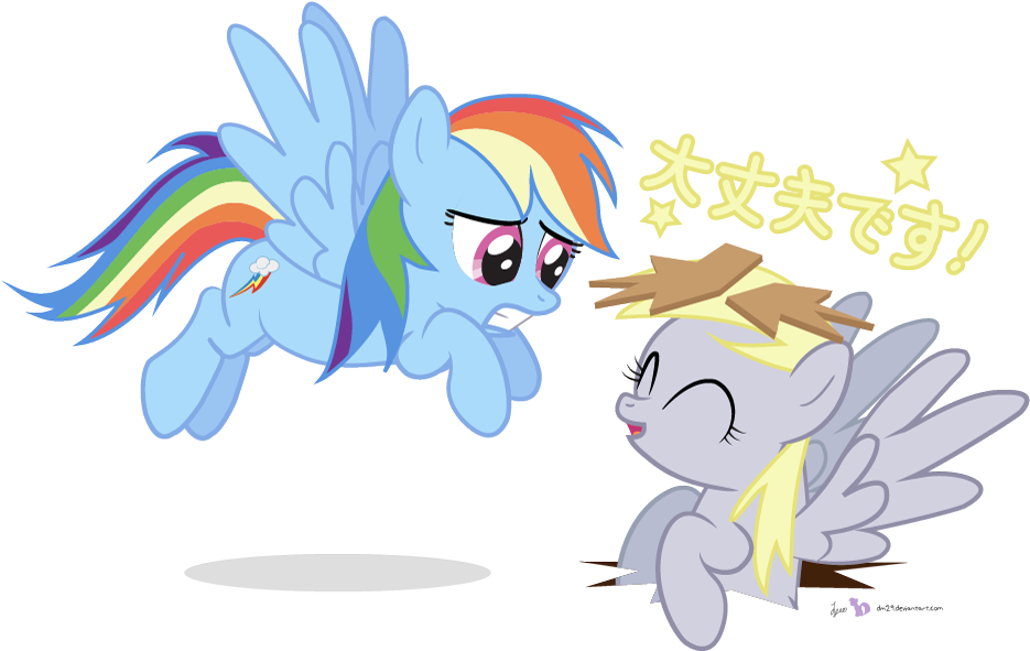 Derpy - Derpy Hooves And Rainbow Dash (960x600)