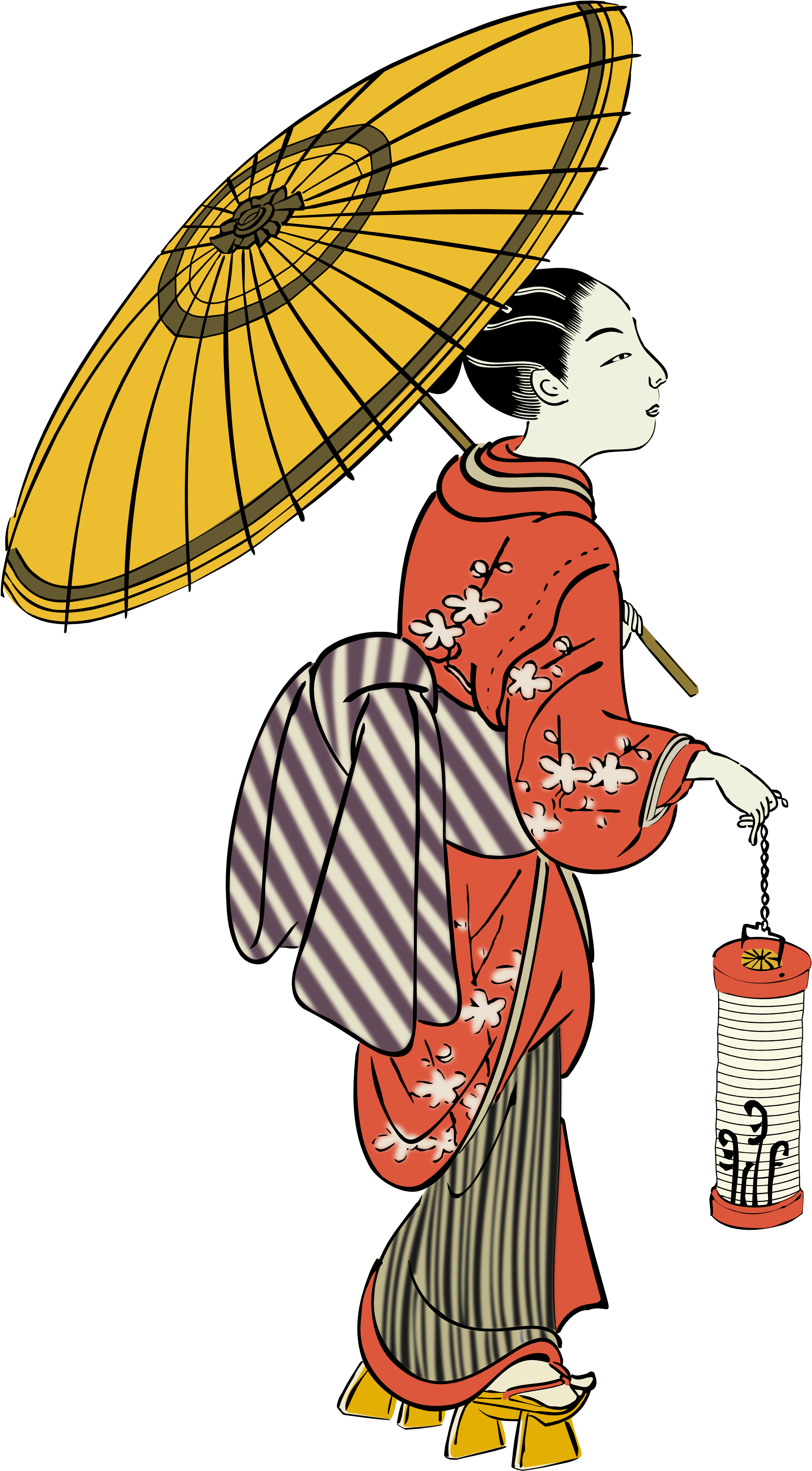 Japanese Edo Period Girl With Lantern 1979px 1638 - Japanese Png (1979x3654)