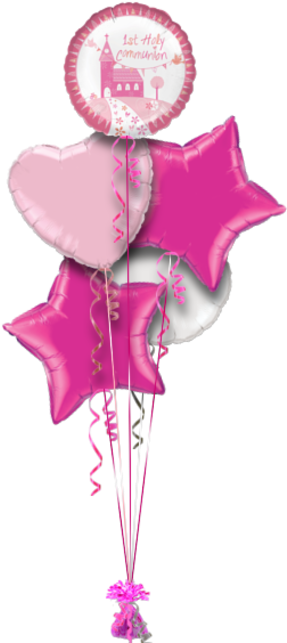 1st Holy Communion Pink Religious Balloon - Qualatex 36 Inch Star Plain Foil Balloon - Magenta (286x686)