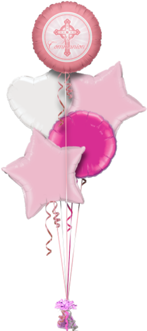 1st Communion Pink Religious Balloon - Baptism Boy Balloon Decoration Kit (286x686)