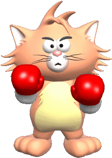 Dibujo Animado De Gato Boxeador - Cat - Go Ahead Make My Day Large Tote Bag (350x350)