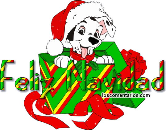 Gifs Con Frases De Navidad - Dalmatas Navideños (538x422)
