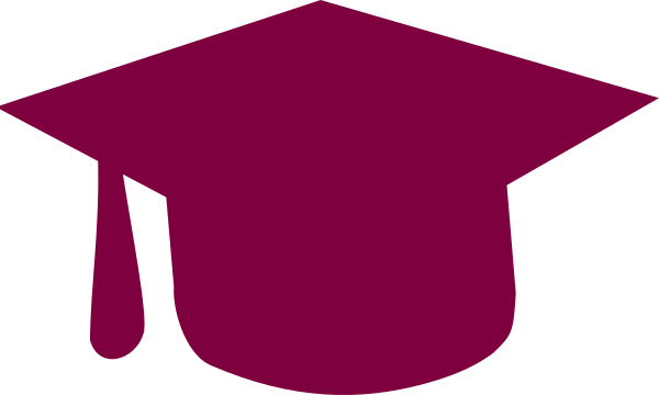 Maroon Grad Cap Clip Art At Clker - Clip Art (600x360)