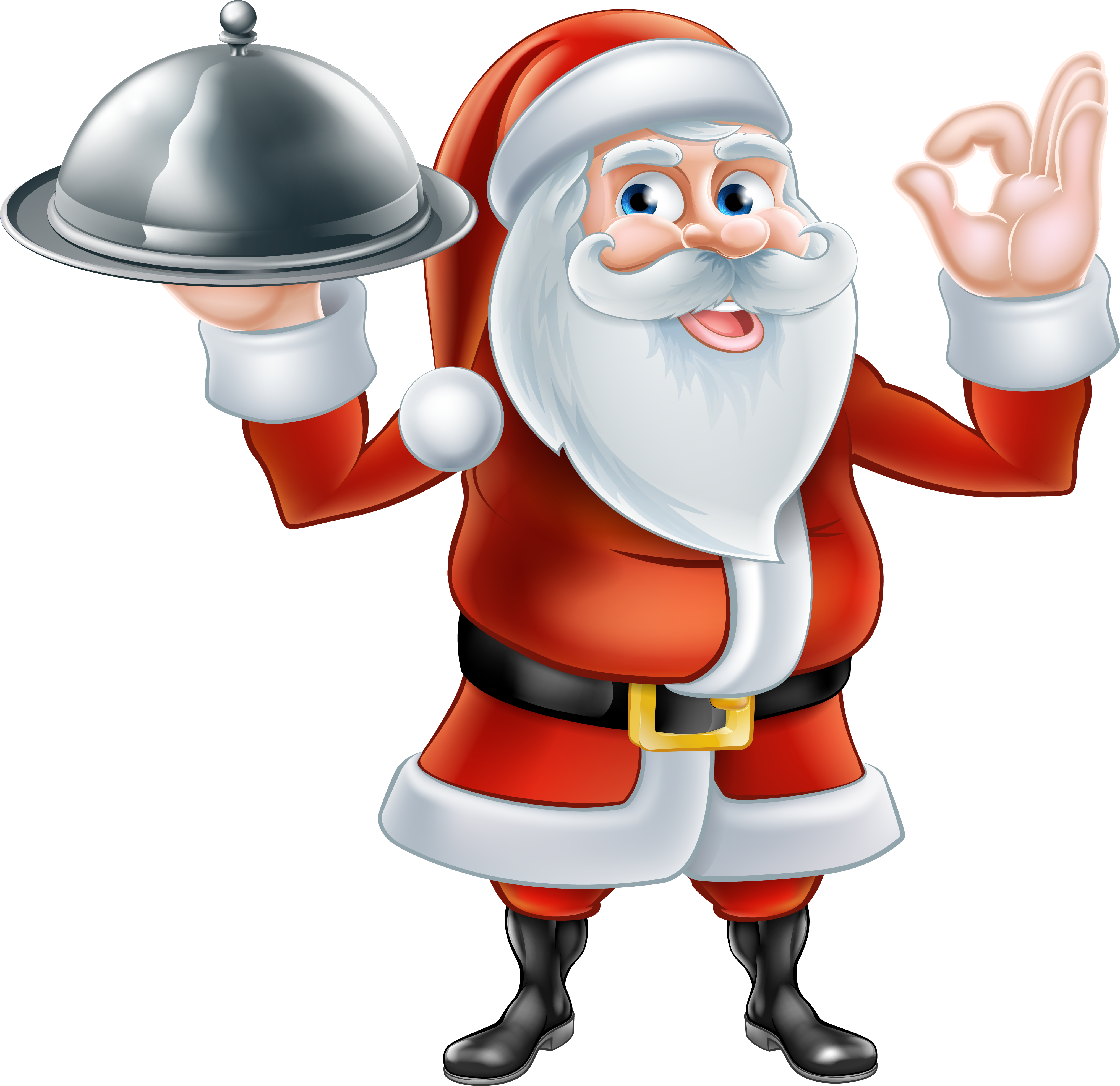 Santa Claus Food Christmas Dinner Chef - Christmas Images In Cartoon (4051x3928)