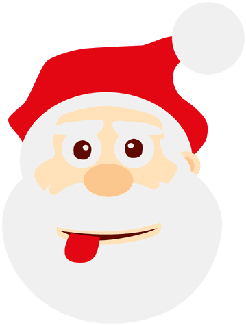 Cheeky Santa Claus Emoticon Transparent Png - Surprised Santa Png (512x512)