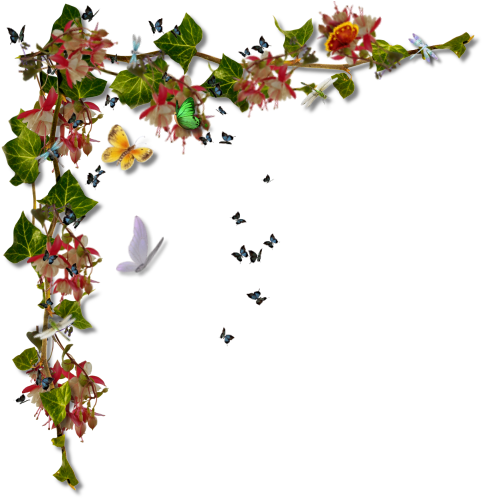 Pretty Floral Corner Graphic Design In Format - Graphics (500x500)