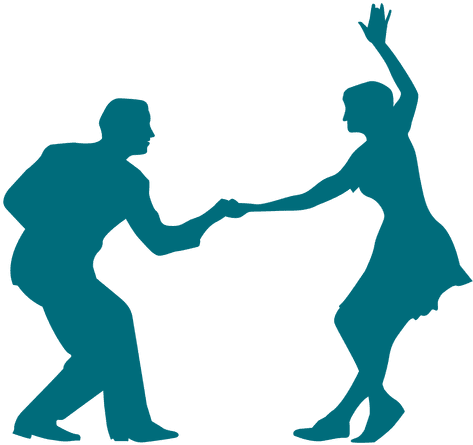 Swing Dance Couple Silhouette - Couple Silhouette Painting Png (512x512)