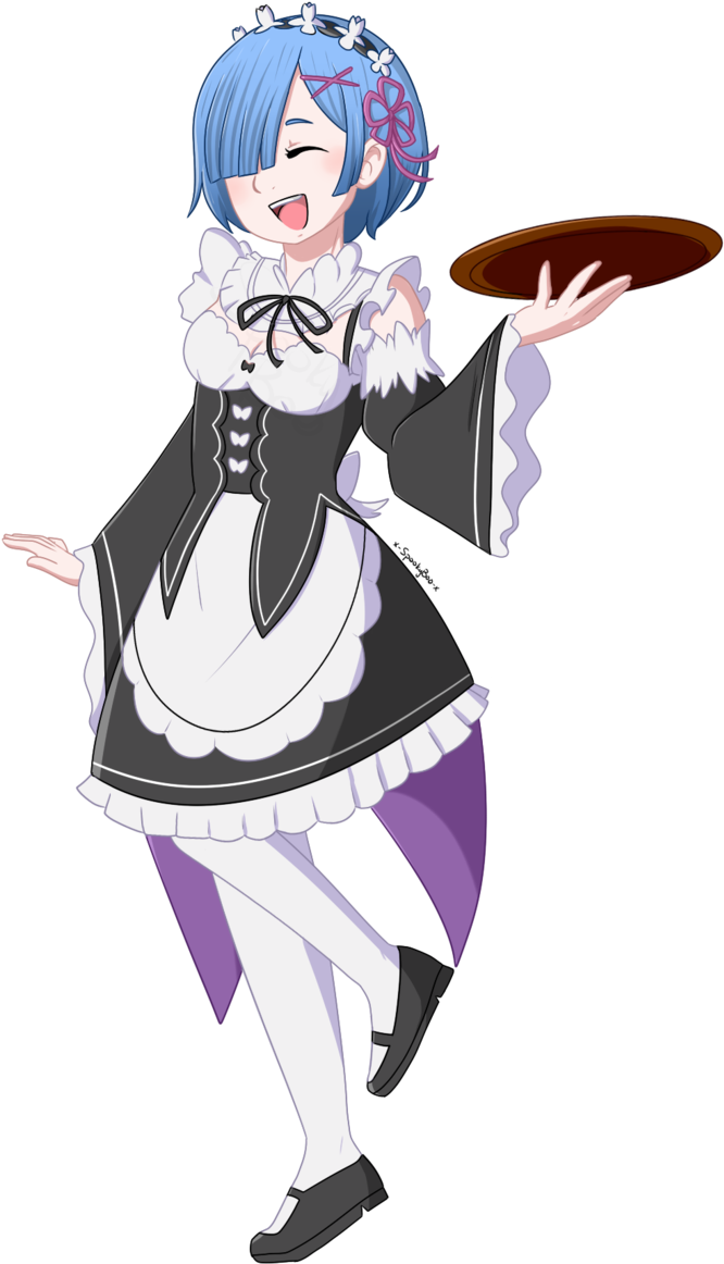 Rem By X Spookyboo X - Best Anime Girl 2017 Transparent (673x1186)