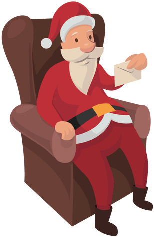 Santa Receiving Letter Cartoon Transparent Png - Letter (512x512)