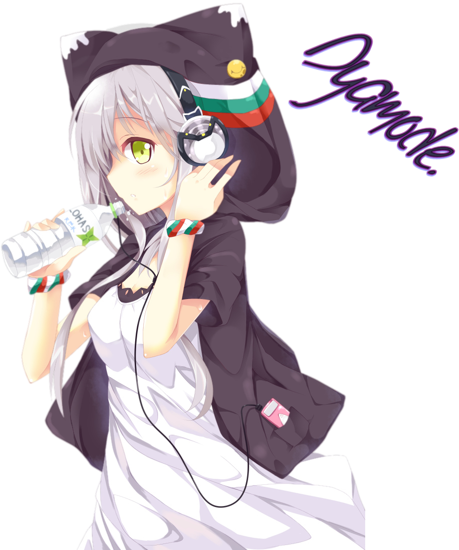 Dyamode 118 1 Headphones3,render - Anime Girl With Hoodie (962x1099)