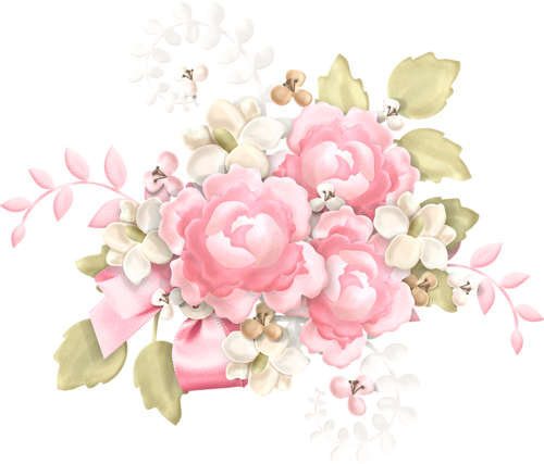 Pink Floral Corner Png (500x427)