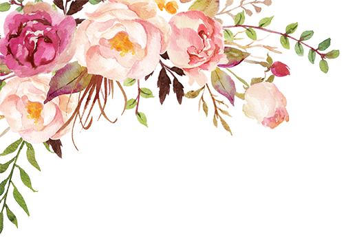 Watercolour Flowers Corner Image - Graduation Party Invitations Floral (500x349)