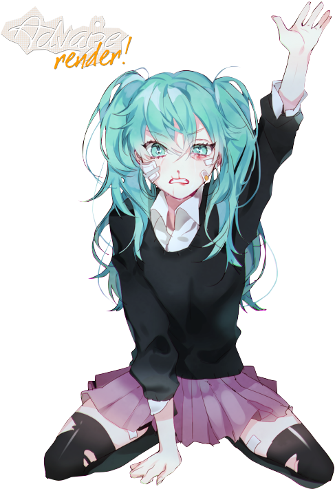 Render Miku Hatsune By Advaize - Anime Girl Render Miku (540x731)