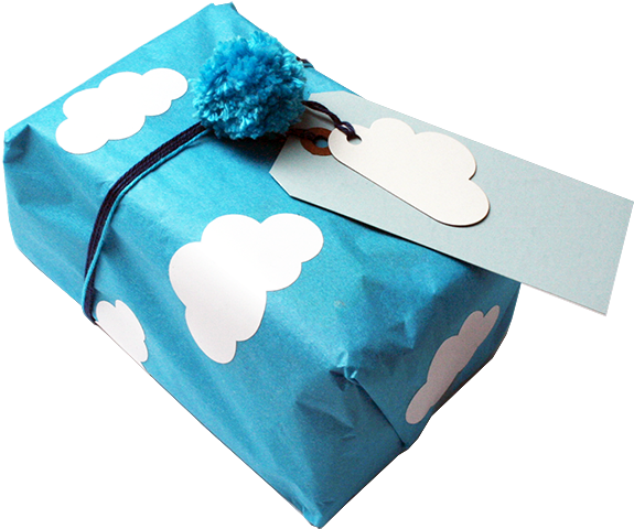 Tissue Paper, Cloud Stickers, Cloud Tags, Blue Tags - Wedding Favors (608x502)