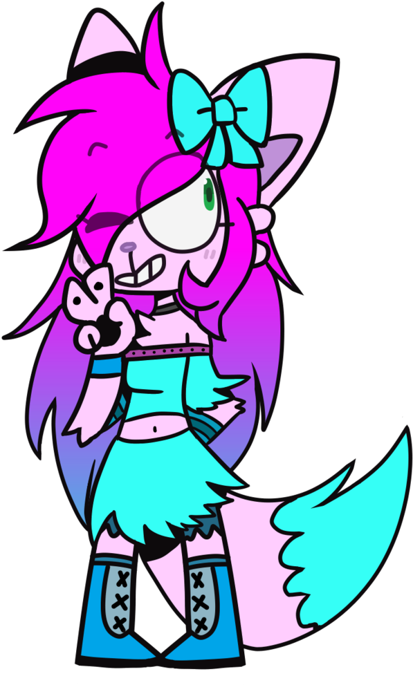 [art Trade]-neongamerwolf By Snowyacorn - Cartoon (744x1074)