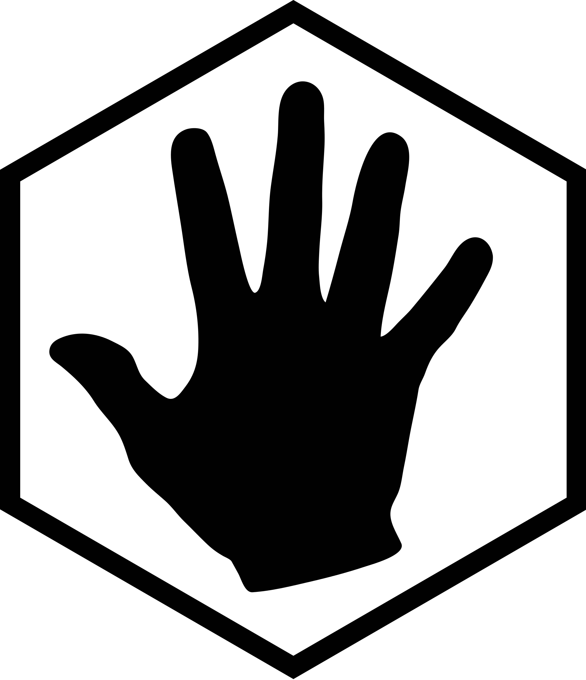 Open - Hand Icon In Black (2000x2322)