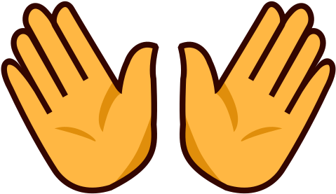 Open Hands Sign Emoji - Open Hands Emoji Png (640x480)
