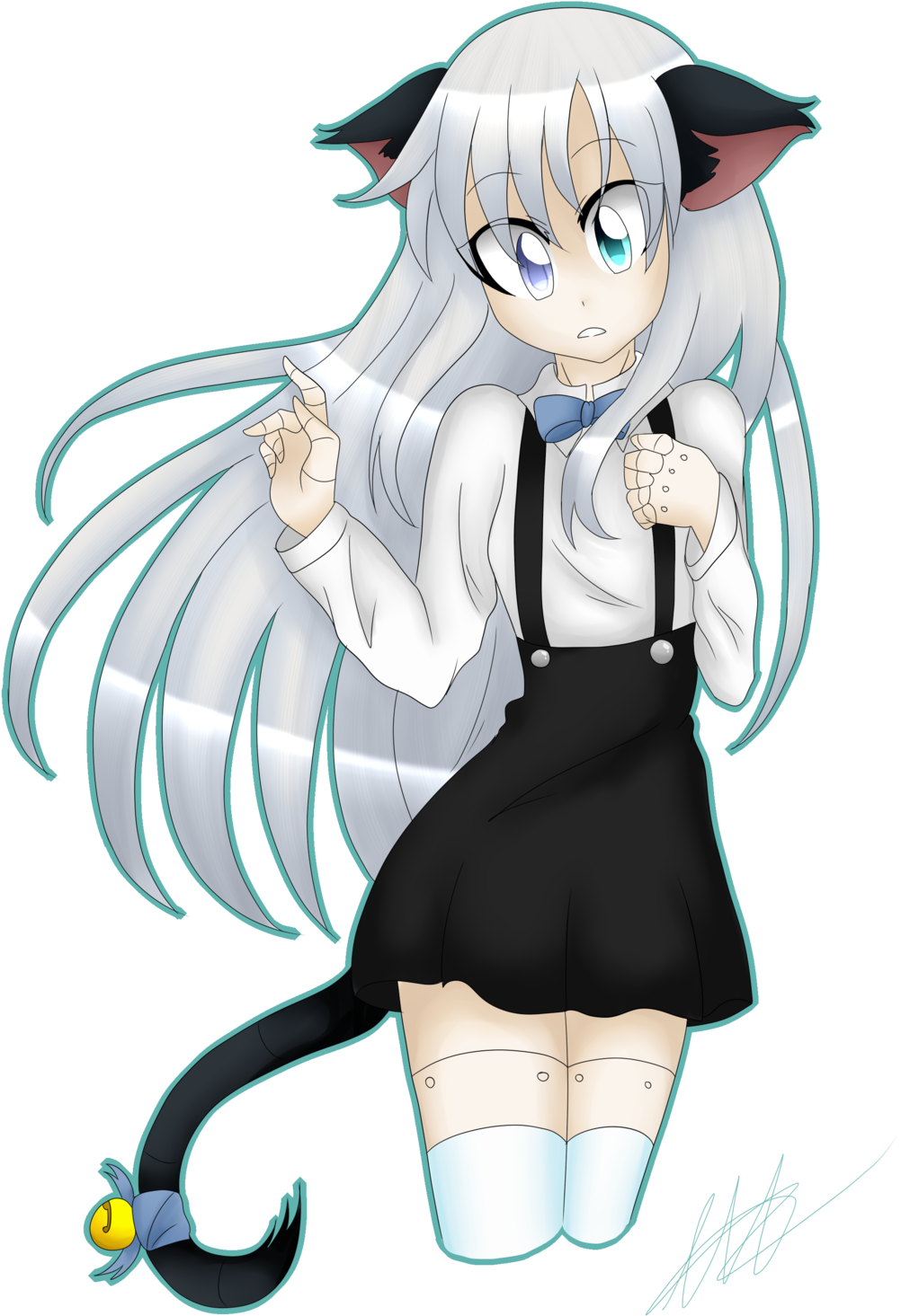 Humanoid Neko Girl By Waterfox-studios - Cartoon (1024x1526)
