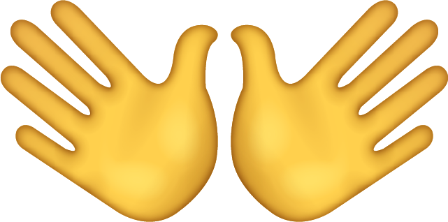 Download Ai File - Open Hands Emoji Png (641x318)