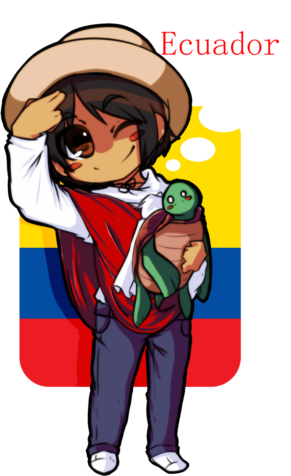 Ecuador By Geekykitten64 Art Trade - Ecuador Hetalia Colombia (1024x1641)