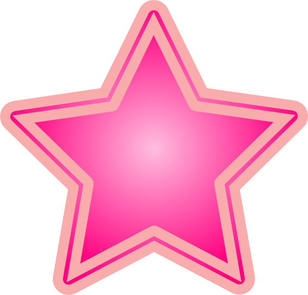 Pink Star Clip Art At Clker - Drawing (600x574)