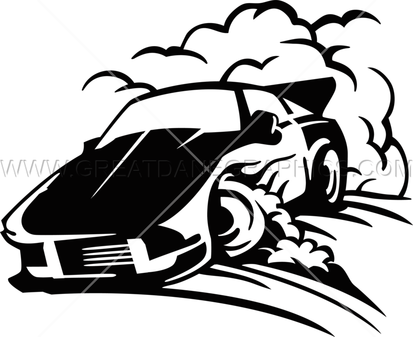 Car Drifting Stencil Clip Art - Drifting Transparent (825x673)