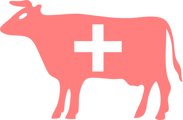Switzerland Clipart Swiss Clipart - Cow Silhouette (600x396)