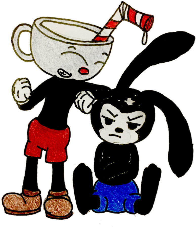 Cuphead And Oswald By Blackbeltkitten009 - Cartoon (894x894)