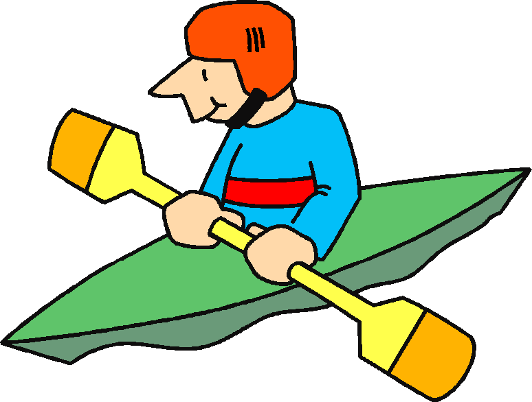 Kayak Clipart Animated - Canoeing Cartoon (774x586)