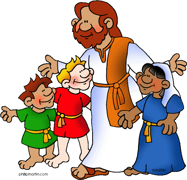 Jesus And The Children Preschool Theme - Jesus Loves The Little Children Clip Art - (648x617 ...