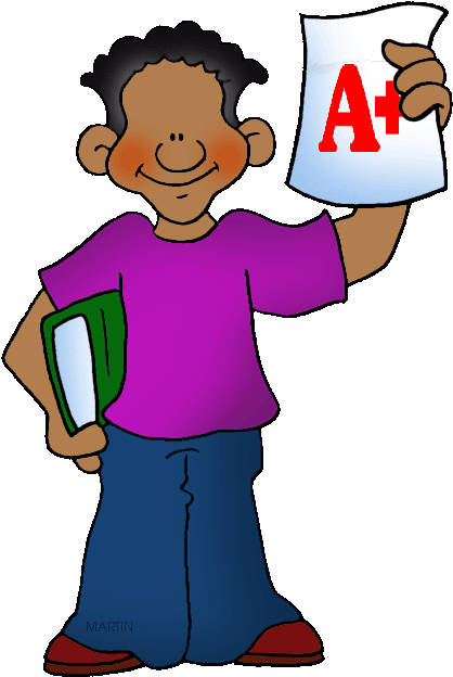 School Clip Art By Phillip Martin - Get An A In Class (455x648)